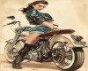 Pin Up Motorcycle Poster