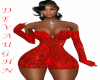 ICEA RED PRNT DRESS