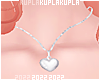 $K Heart Necklace Silver