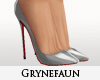 Loub grey patent heels