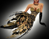 Gold black corset dress