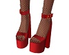 Hot Red Fishnet Heels