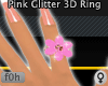 f0h Pink Glitter 3D Ring