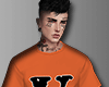 V| orange shirt