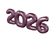 2026 Pink Balloons Sign