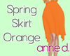 Spring Midi Skirt Orange