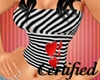 |Red Striped Heart Tube|