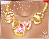 gold pink neklace