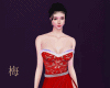 梅 red sparkle gown