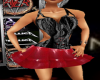black corset red skirt
