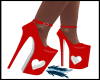 Red Silver Heart Heels