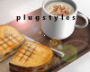 B Latte + Toast Food
