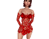Red Floral Lace Dress