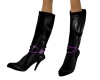 Leather Boots W/Purple