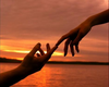 Love touch sunset