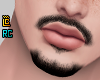 r. Black goatee mustache