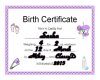 Birth Certificate Sasha