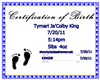 Tymari Birth Certificate