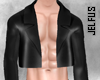 ♛Black Leather Blazer