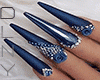 Navy Blue Diamond Nails