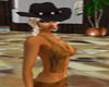 Cowgirl hat, black/pink