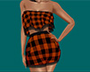 Orange PJs Plaid Short F