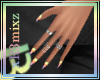 Rainbow nails /w rings