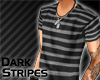 Dark Gray Stripe V-Neck