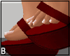 Red Strap Sandal Heels