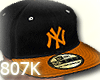 Yankees Hat Orange & Blk