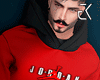 Red hooded sweatshirt