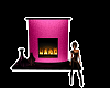 pink and black fireplace