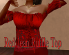 Red Jean Ruffle Top