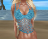 netted teal sparkle top