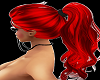Ponytail W/Curls - Red
