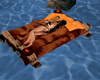 Romantic couple log raft