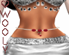Belly chain silver red