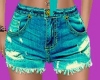 Ripped Shorts - Teal