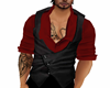 Black vest / red shirt
