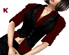 Waistcoat Vest Black Red