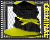 Yellow & Black Fur Boots