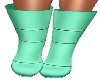 *F TEAL ROUND TOE BOOTS
