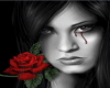 blood tears red rose