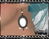 V| White Stone Earrings