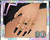 SG Nails Black + Rings