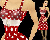 Red Dotted Swing Dress