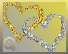 Silver and gold hearts