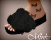 M! Black Fur Slides