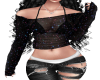 Black Glitter Sheer Top