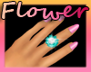 Teal Flower Ring